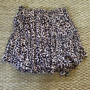 Juniper Blu Ruffled Cheetah Print Mini Skirt